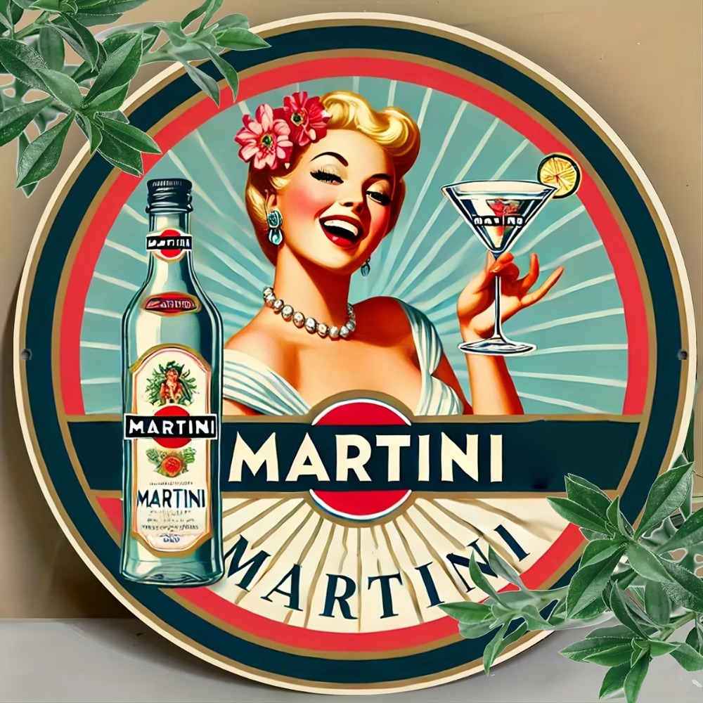 Home Bar And Restaurant - Vintage Martini Cocktail Pin-Up Individual Tin
