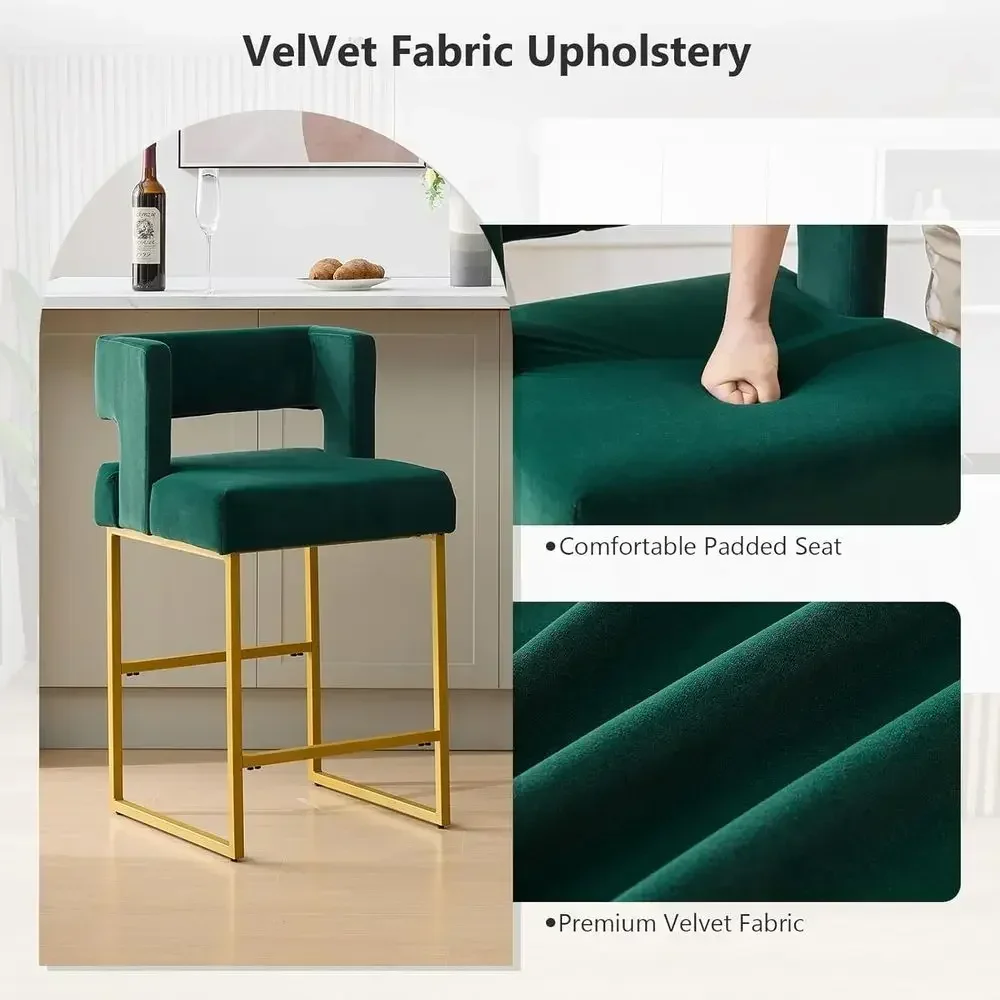 Set of 2 Green Velvet Bar Stoo - đánh giá và giá Home Bar Stools