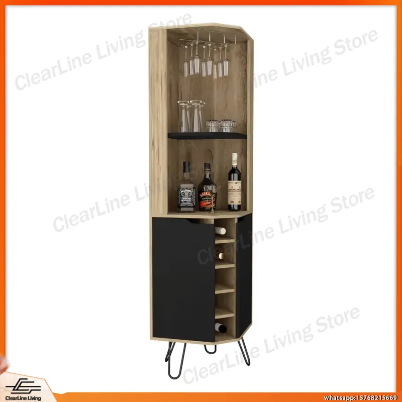 Corner Bar Cabinet with 6 Buil - đánh giá và giá Home Bar Shelves