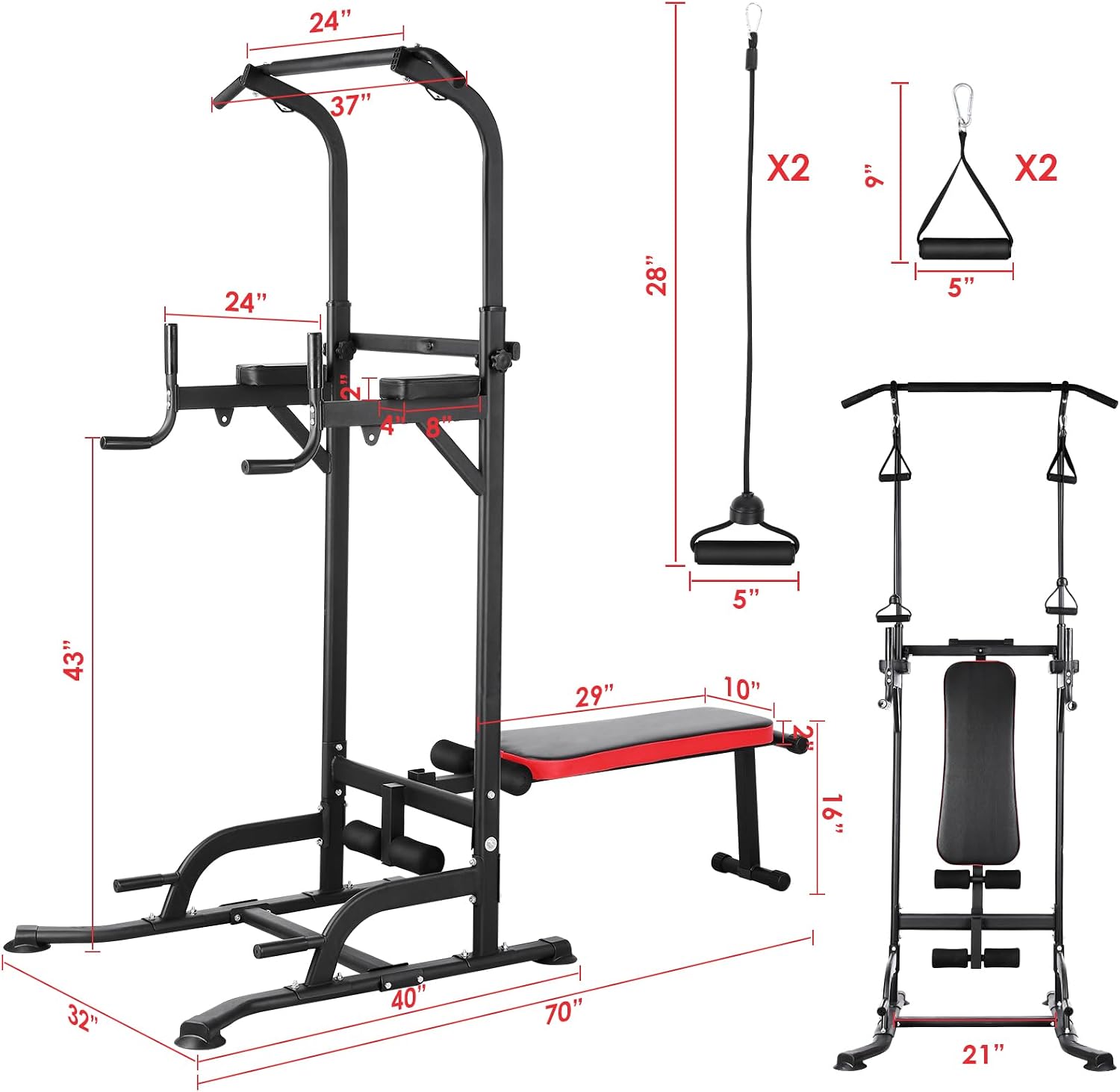 Power Tower with Bench, Pull U - đánh giá và giá Home Bar And Gym
