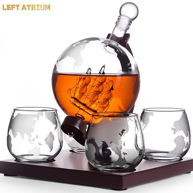 Glass globe shaped decanter, w - đánh giá và giá Decanter Globe Set