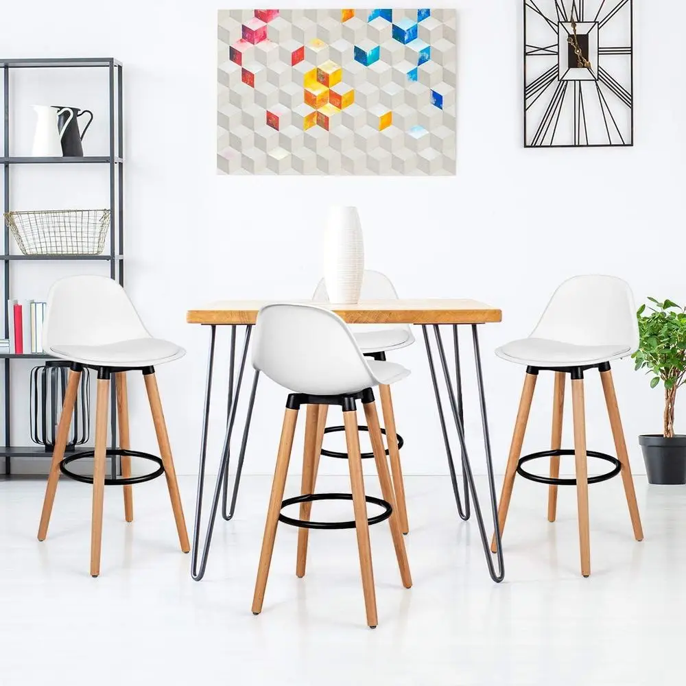 Set of 4 Bar Stools with PU Le - đánh giá và giá Home Bar Stools