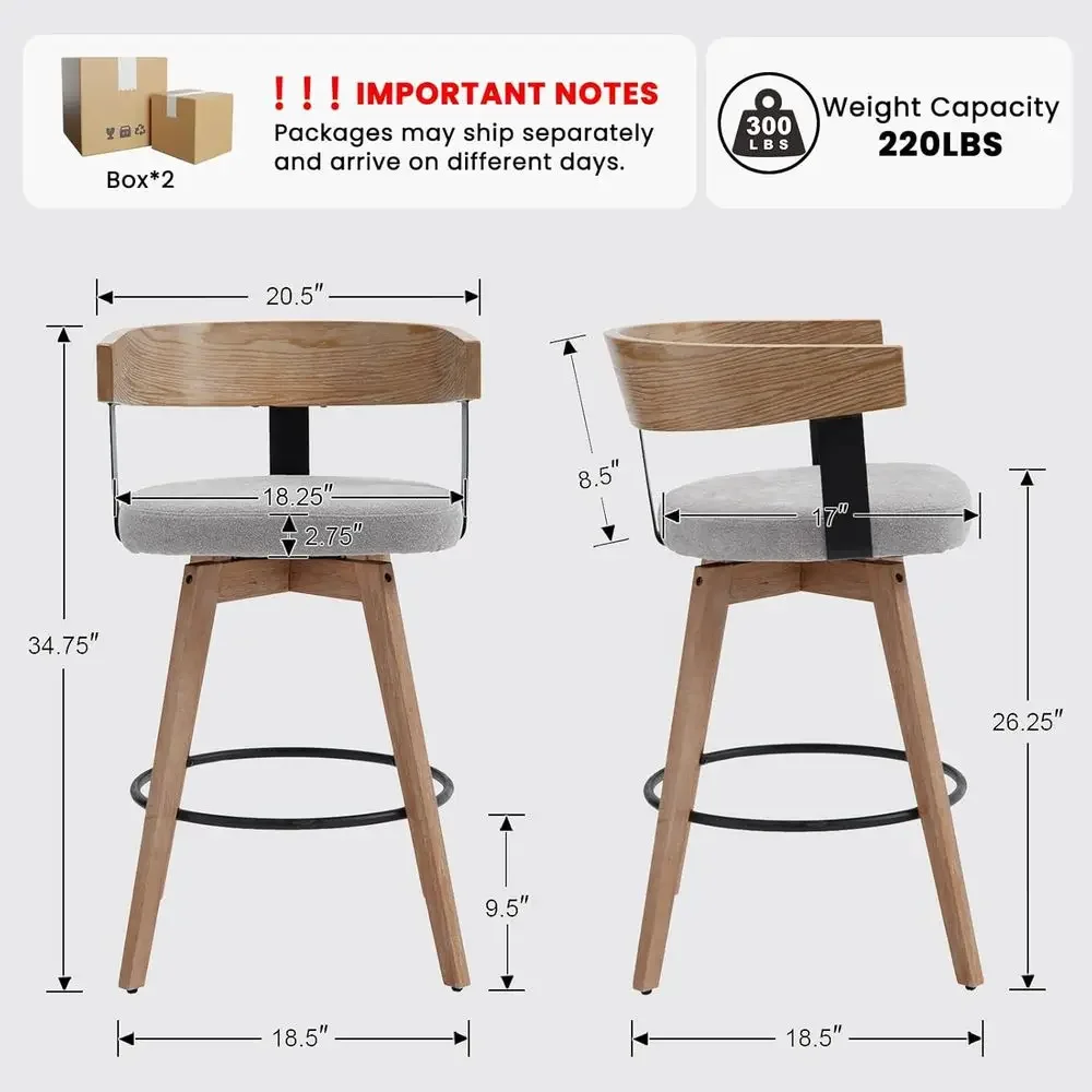 Set of 2, 26 Grey Linen-Uphols - đánh giá và giá Home Bar Stools