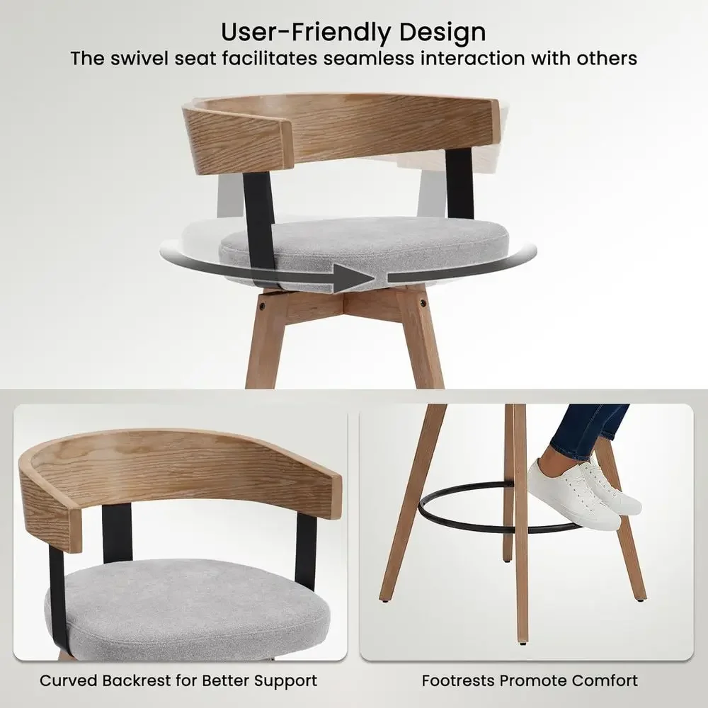 Set of 2, 26 Grey Linen-Uphols - đánh giá và giá Home Bar Stools