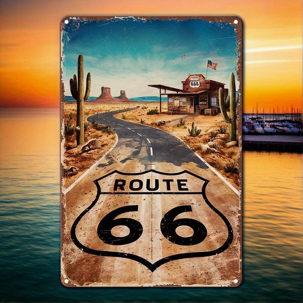 Vintage Route 66 Metal Sign -  - đánh giá và giá Home Bar And Kitchen