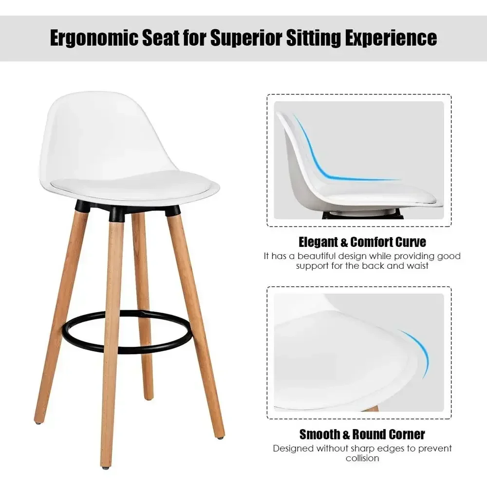 Set of 4 Bar Stools with PU Le - đánh giá và giá Home Bar Stools