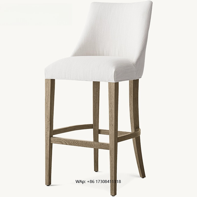 Light luxury solid wood bar ch - đánh giá và giá Home Bar Stools