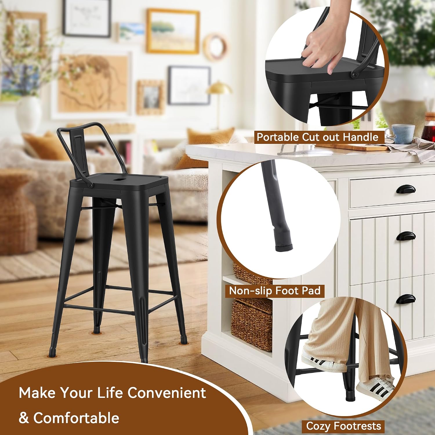 Industrial Metal Bar Stools wi - đánh giá và giá Home Bar Stools