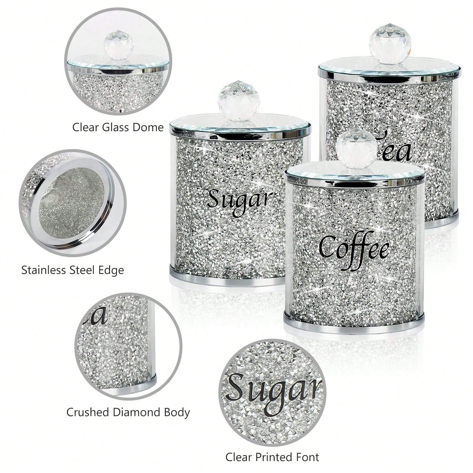 Coffee Sugar Tea Canister Set  - đánh giá và giá Home Bar Set