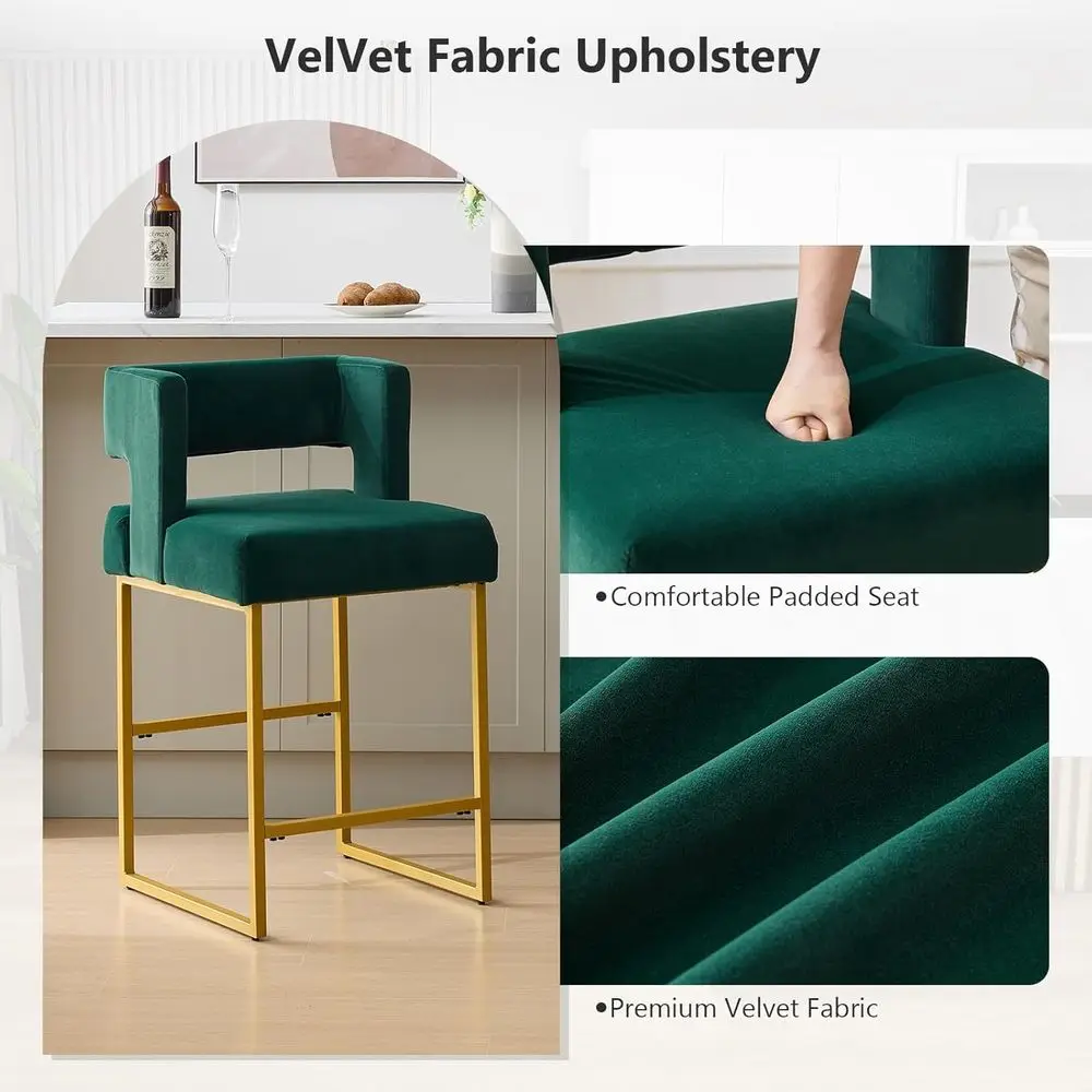 Set of 2 Green Velvet Bar Stoo - đánh giá và giá Home Bar Stools
