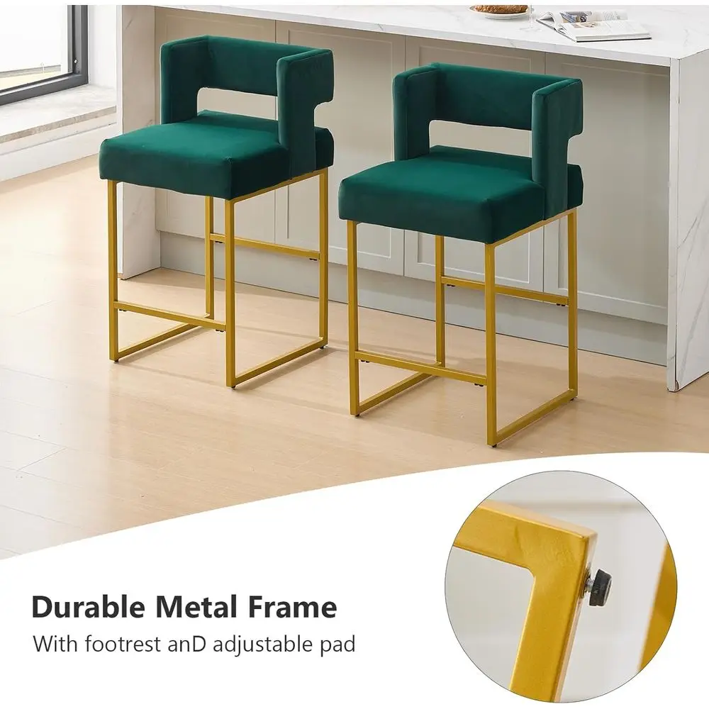 Set of 2 Green Velvet Bar Stoo - đánh giá và giá Home Bar Stools