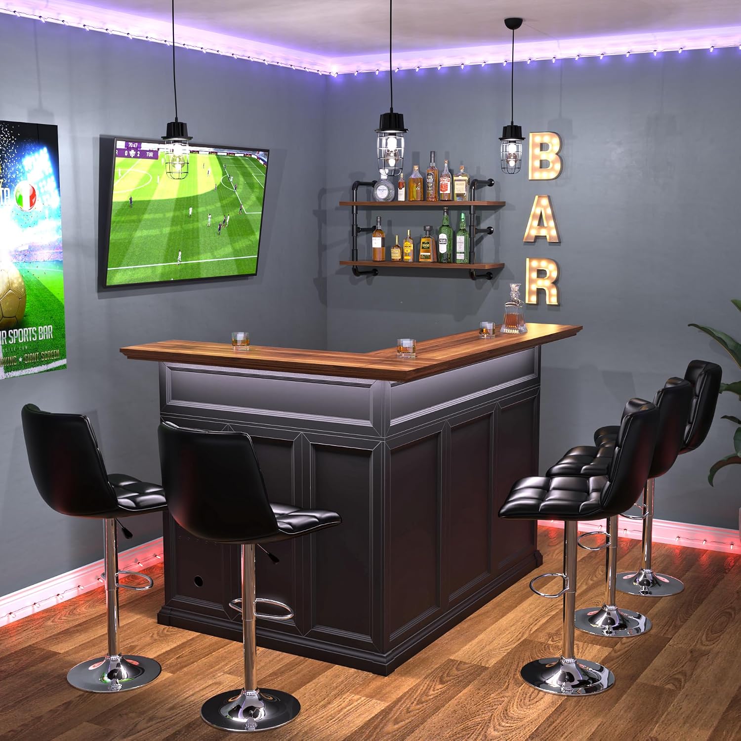L-Shaped Home Bar Cabinet with - đánh giá và giá Home Bar And Fridge